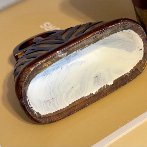 VINTAGE 2 Pc. Set - Animal Print Glass Handpainted Knick-Knack & Leopard Candle - Picture 8 of 11